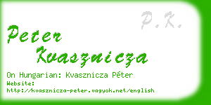 peter kvasznicza business card